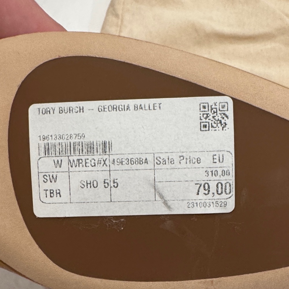 Tory Burch Georgia Square Toe Ballet Flat, 5.5 women’s - Picture 2 of 7